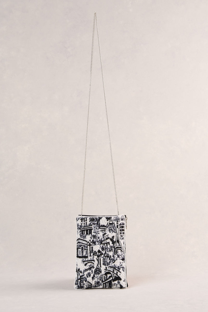 Paris Print Cos Bag - Black