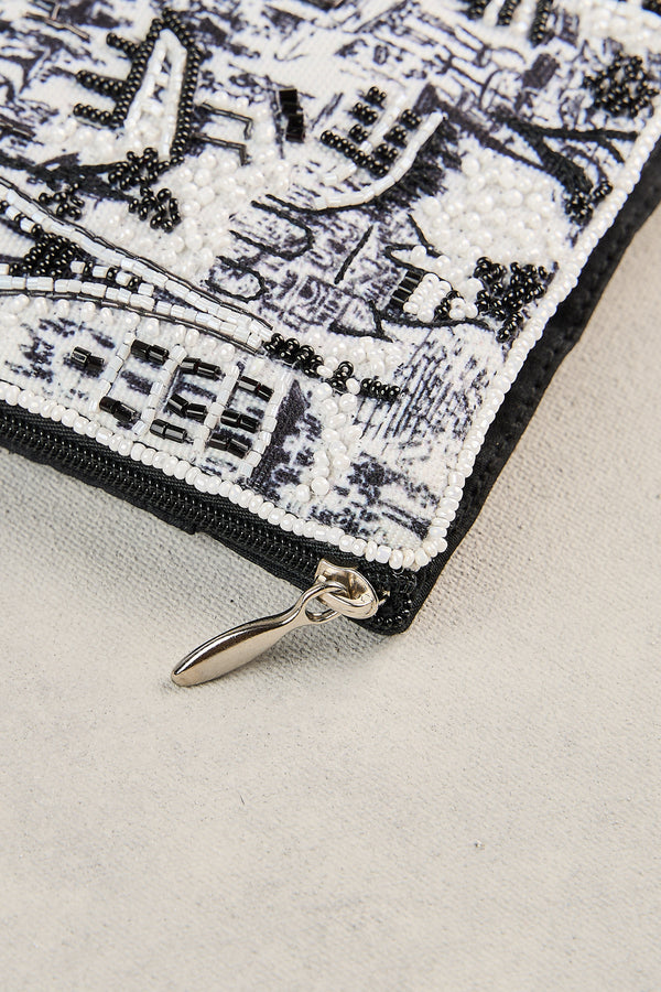 Paris Print Cos Bag - Black