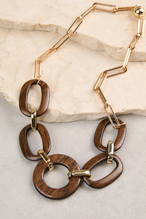 Mixed Link Necklace - Gold
