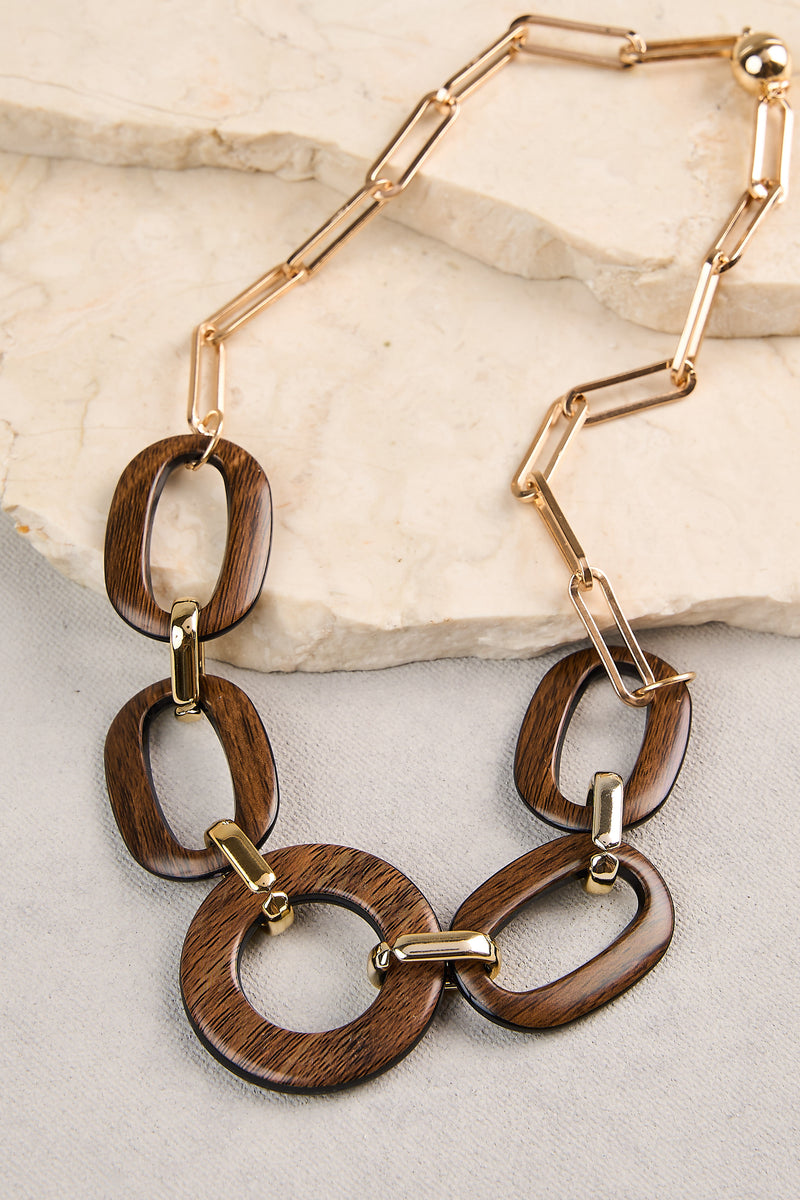Mixed Link Necklace - Gold