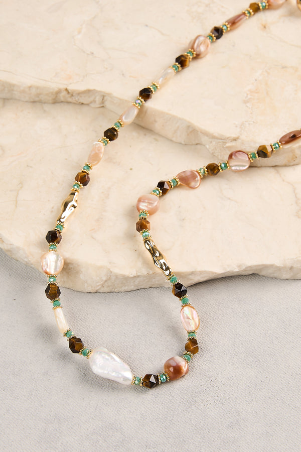 Short Shell Bead Necklace - Multicolour