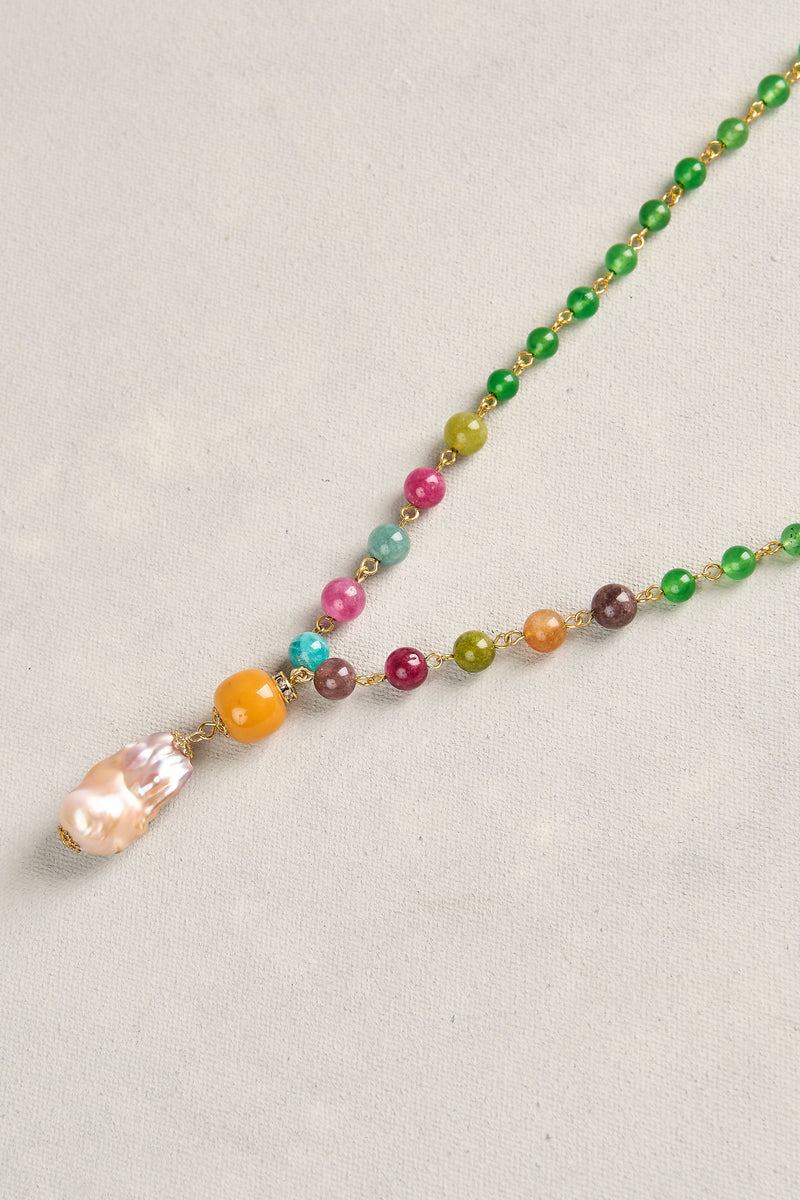 Pearl Pendant Necklace - Multicolour