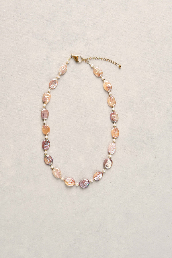 Coin Pearl Necklace - Natural