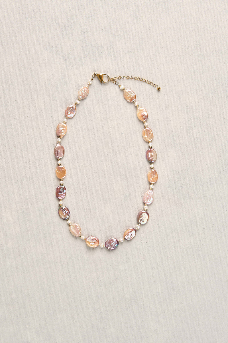 Coin Pearl Necklace - Natural