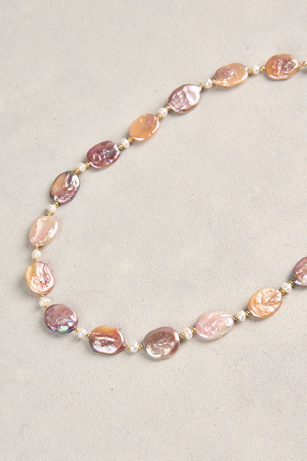 Coin Pearl Necklace - Natural