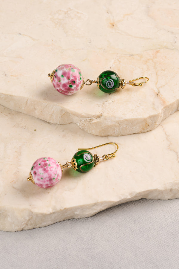 Glass Bead Earrings - Multicolour