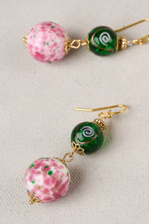 Glass Bead Earrings - Multicolour