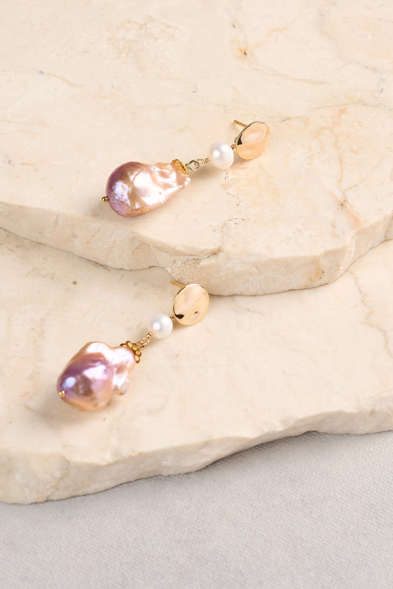 Pearl Statement Earrings - Gold