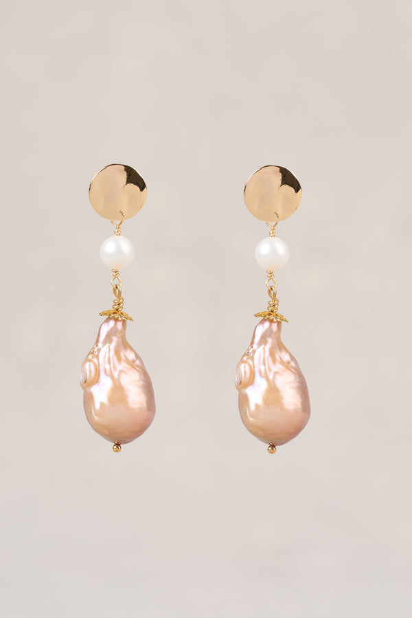 Pearl Statement Earrings - Gold