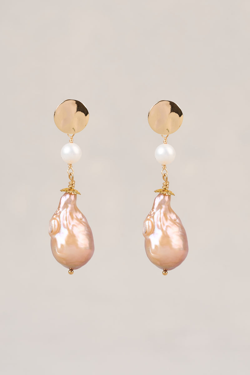 Pearl Statement Earrings - Gold