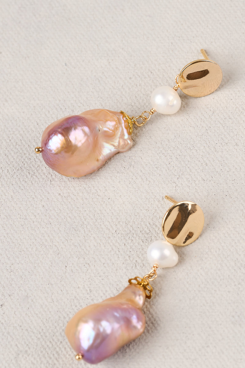 Pearl Statement Earrings - Gold