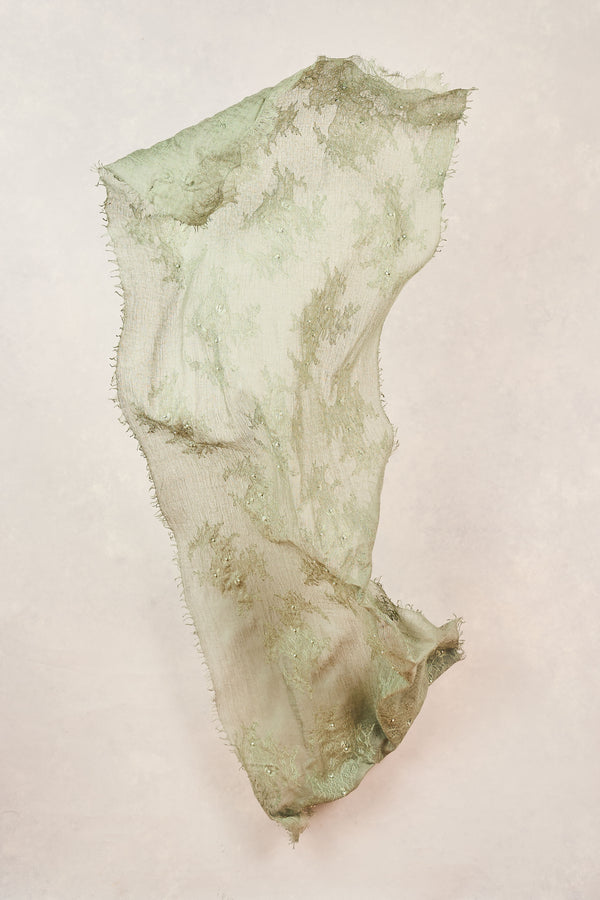 Lace Detail Scarf - Green