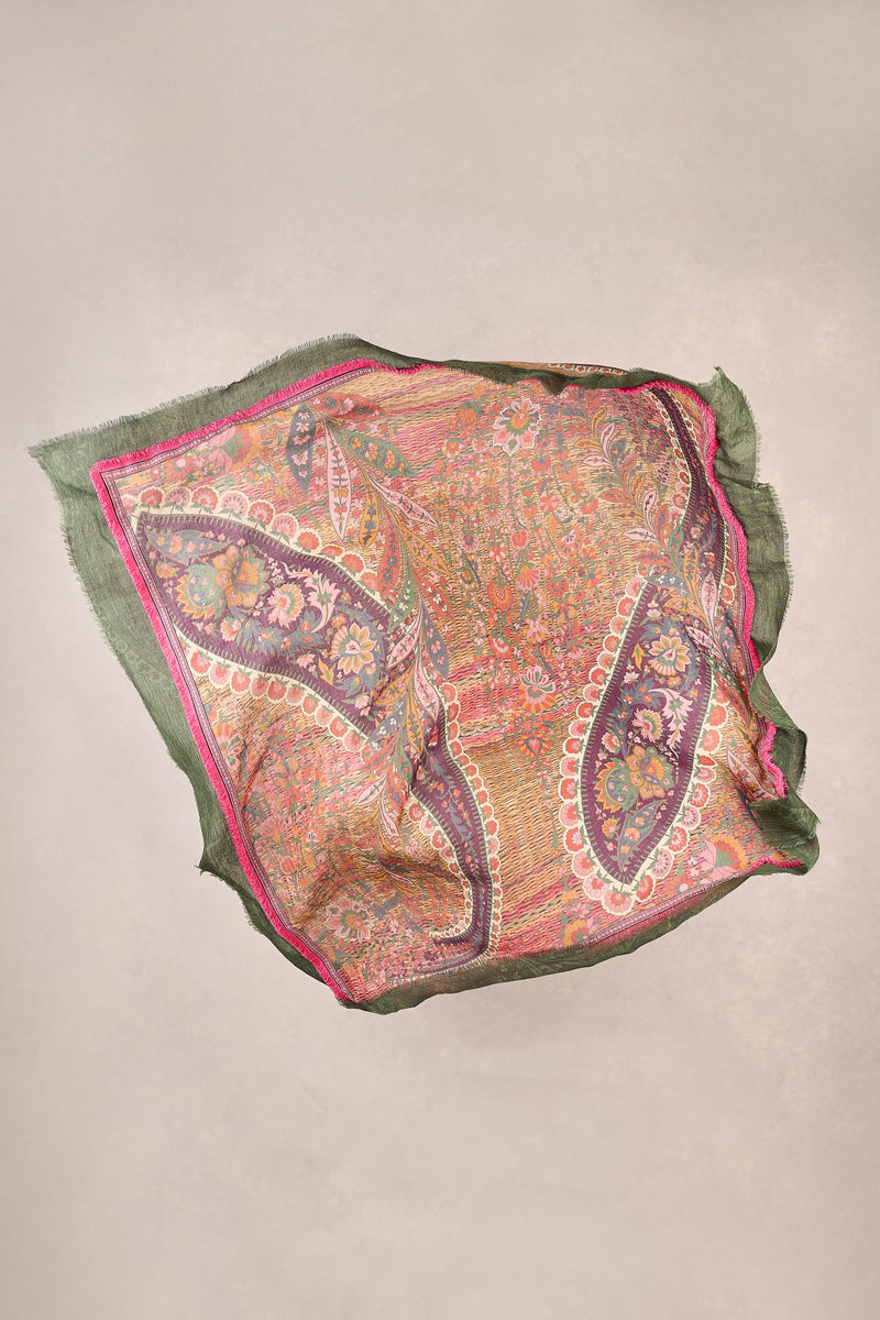 Border Trim Scarf - Multicolour