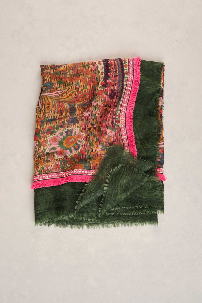 Border Trim Scarf - Multicolour