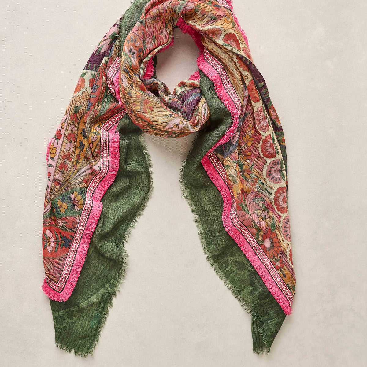 Border Trim Scarf - Multicolour – Blue Illusion