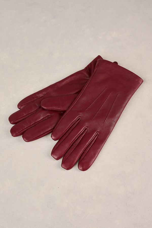Leather Gloves - Wine