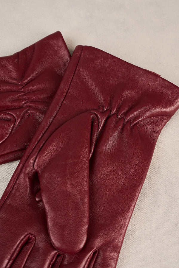 Leather Gloves - Wine