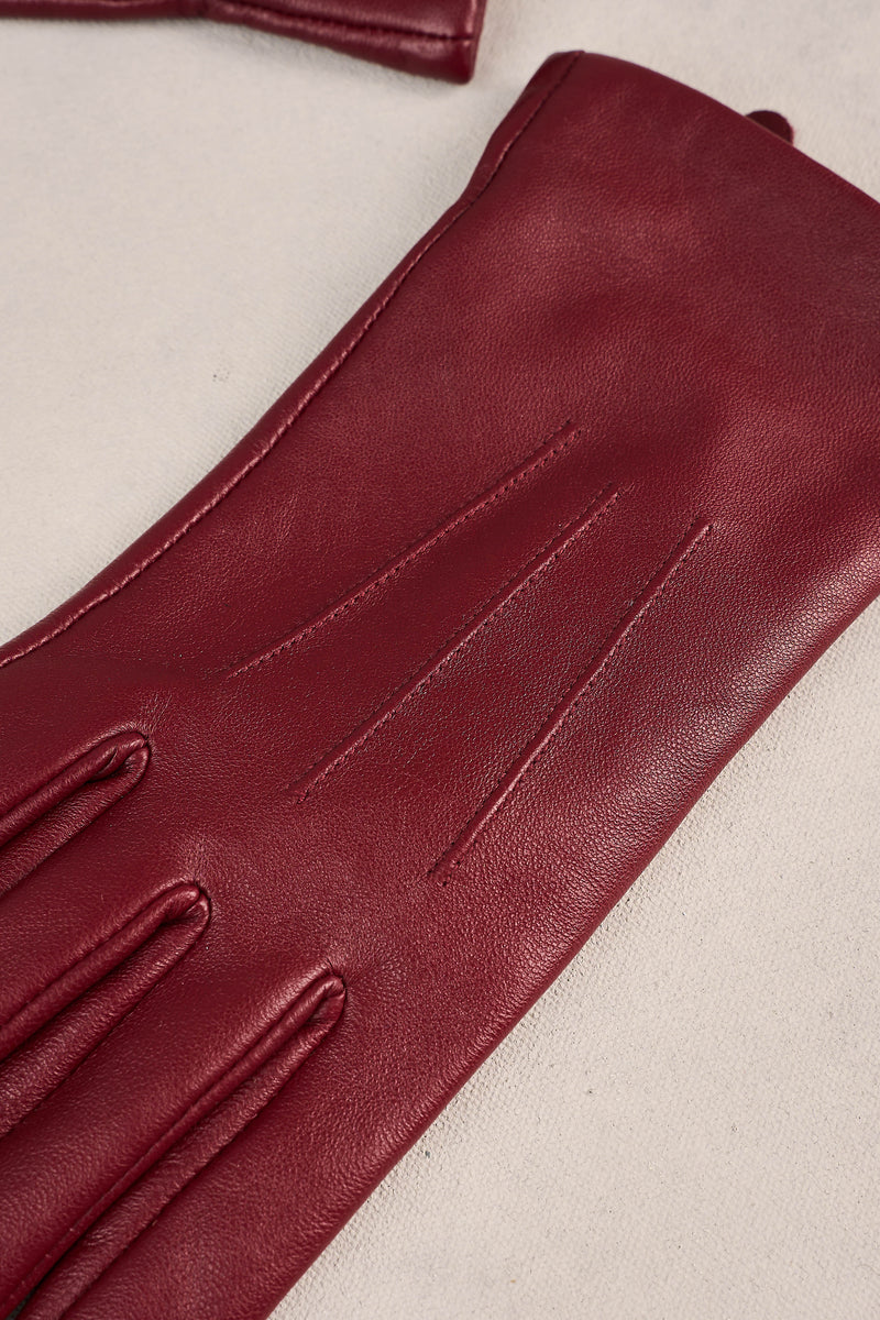 Leather Gloves - Wine