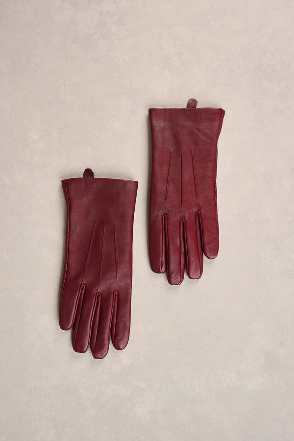 Leather Gloves - Wine