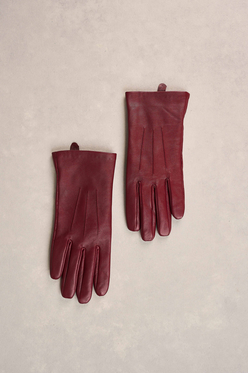 Leather Gloves - Wine