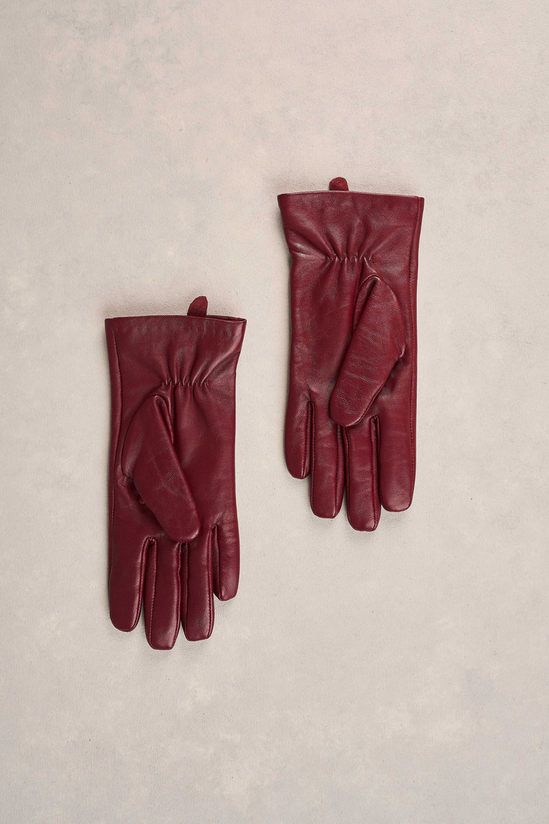 Leather Gloves - Wine