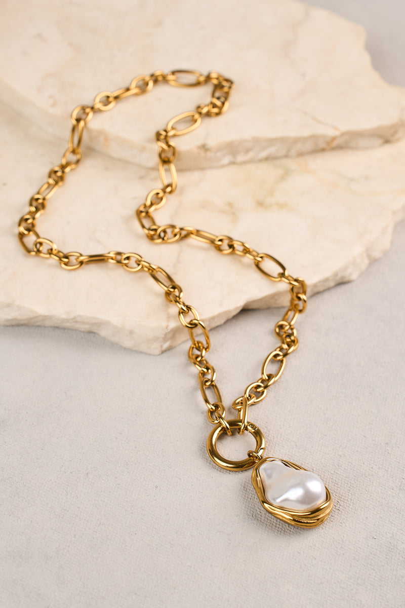 Organic Pendant Necklace - Gold