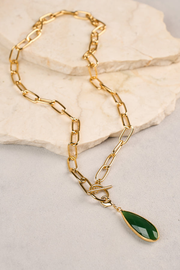 Teardrop Pendant Necklace - Gold