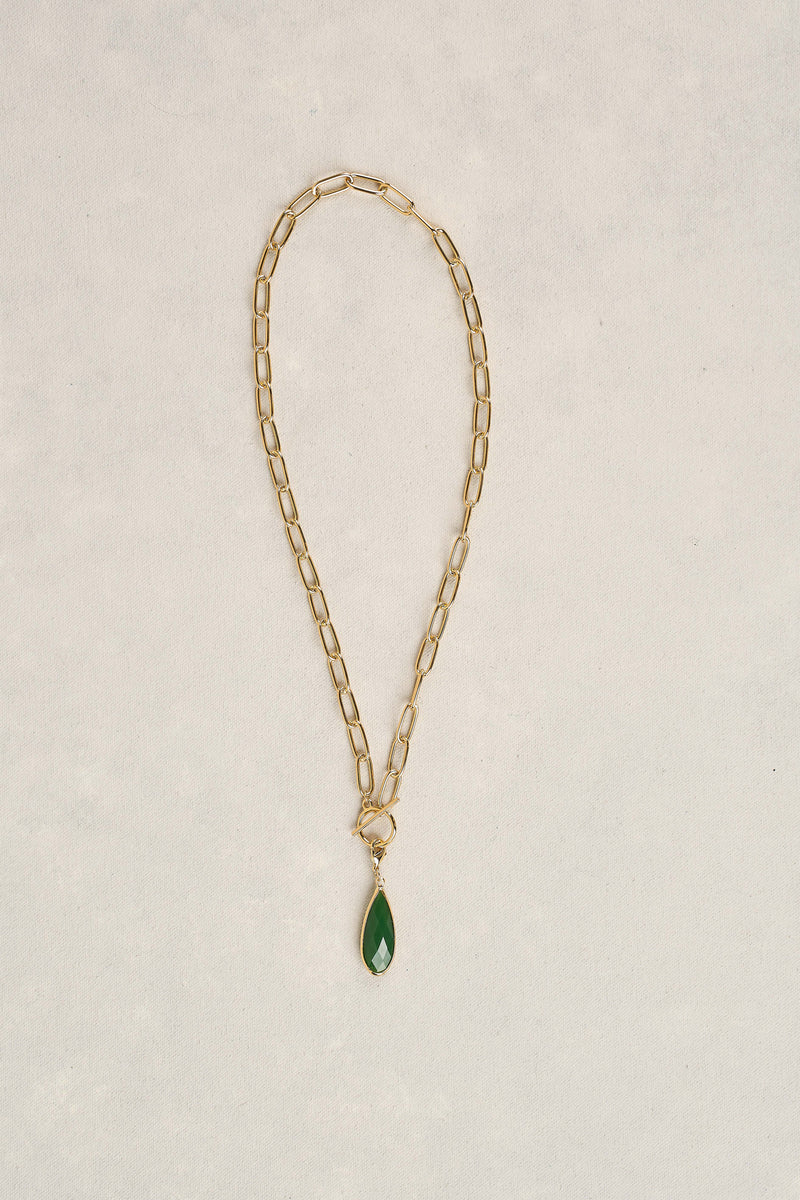 Teardrop Pendant Necklace - Gold