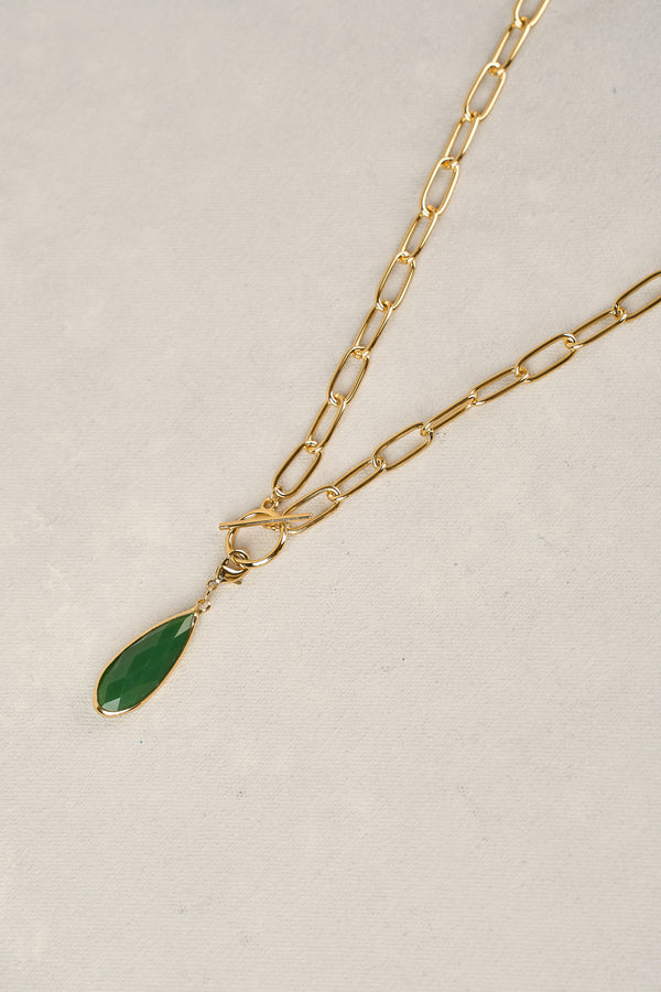 Teardrop Pendant Necklace - Gold