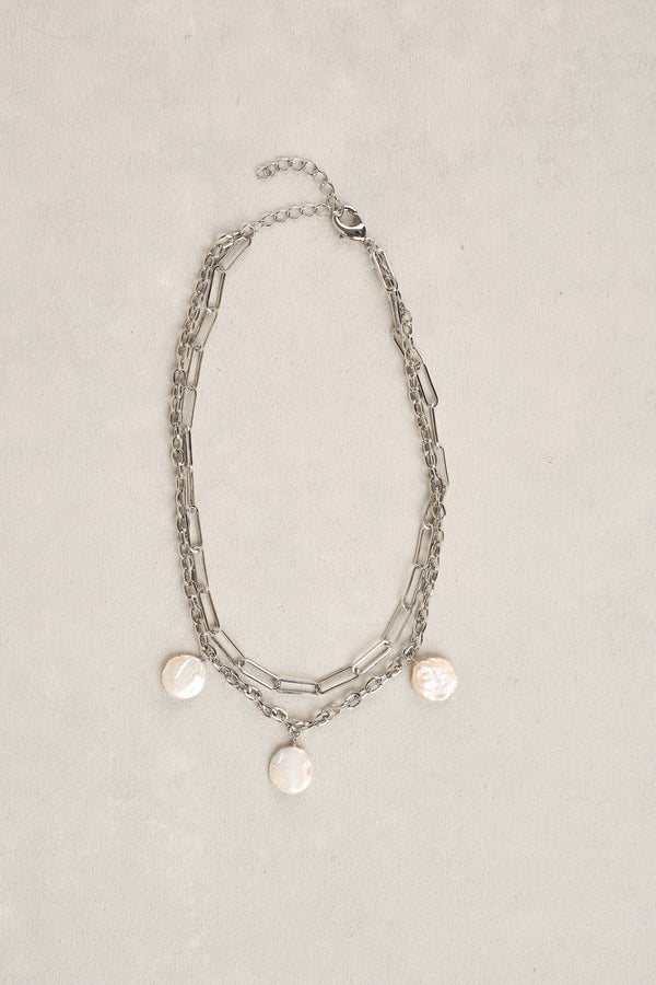 Layered Chain Necklace - Silver