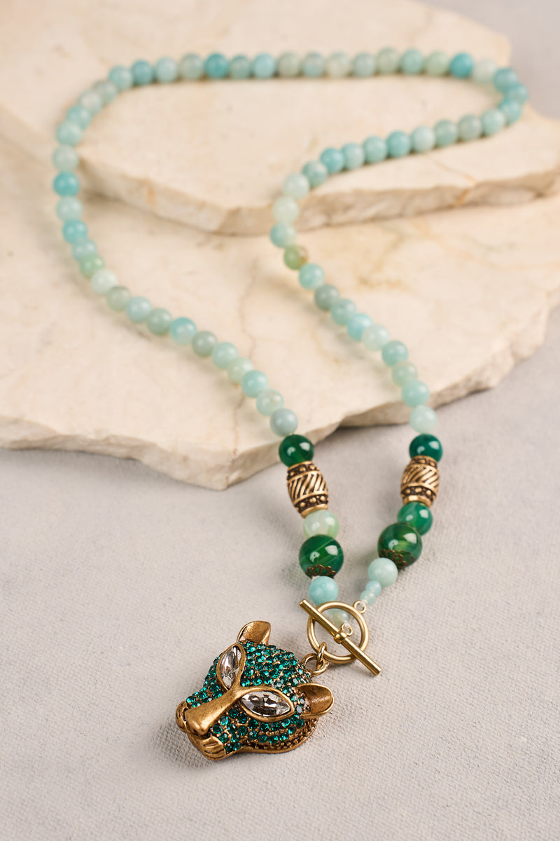 Statement Pendant Necklace - Green