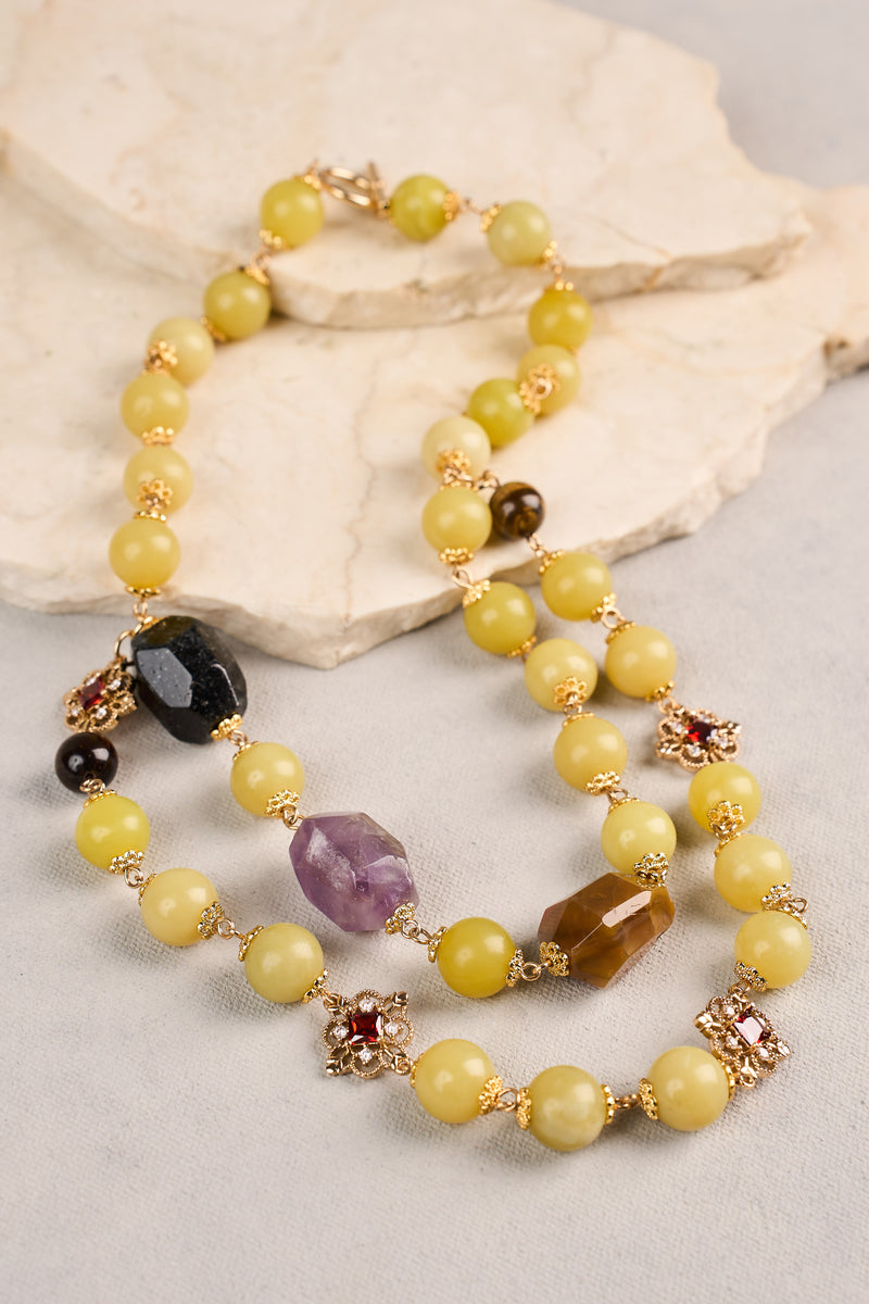 Mixed Layered Necklace - Multicolour