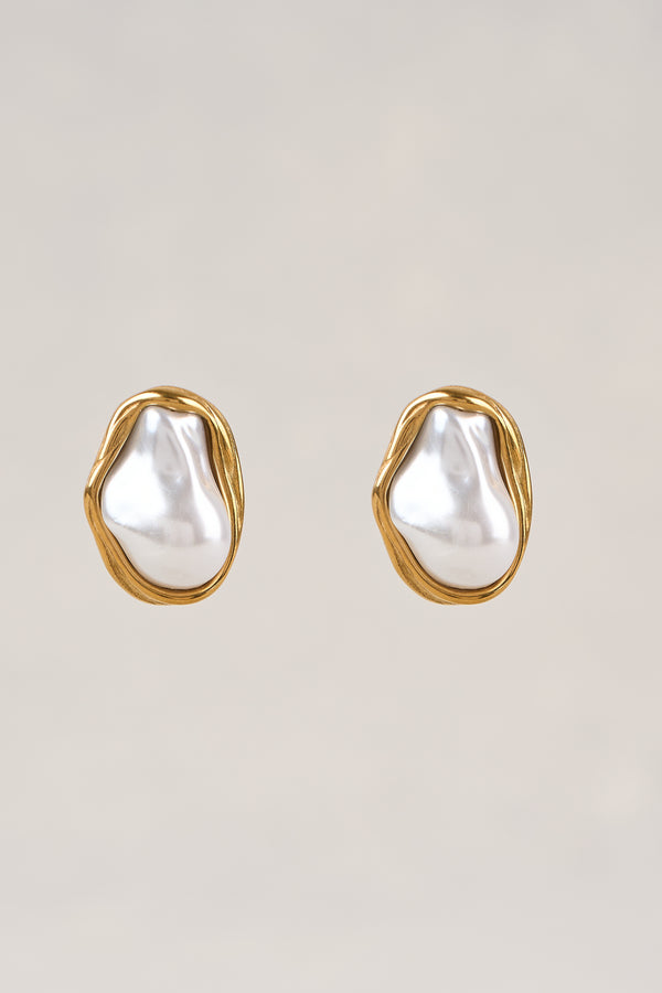 Organic Shaped Earrings - Gold