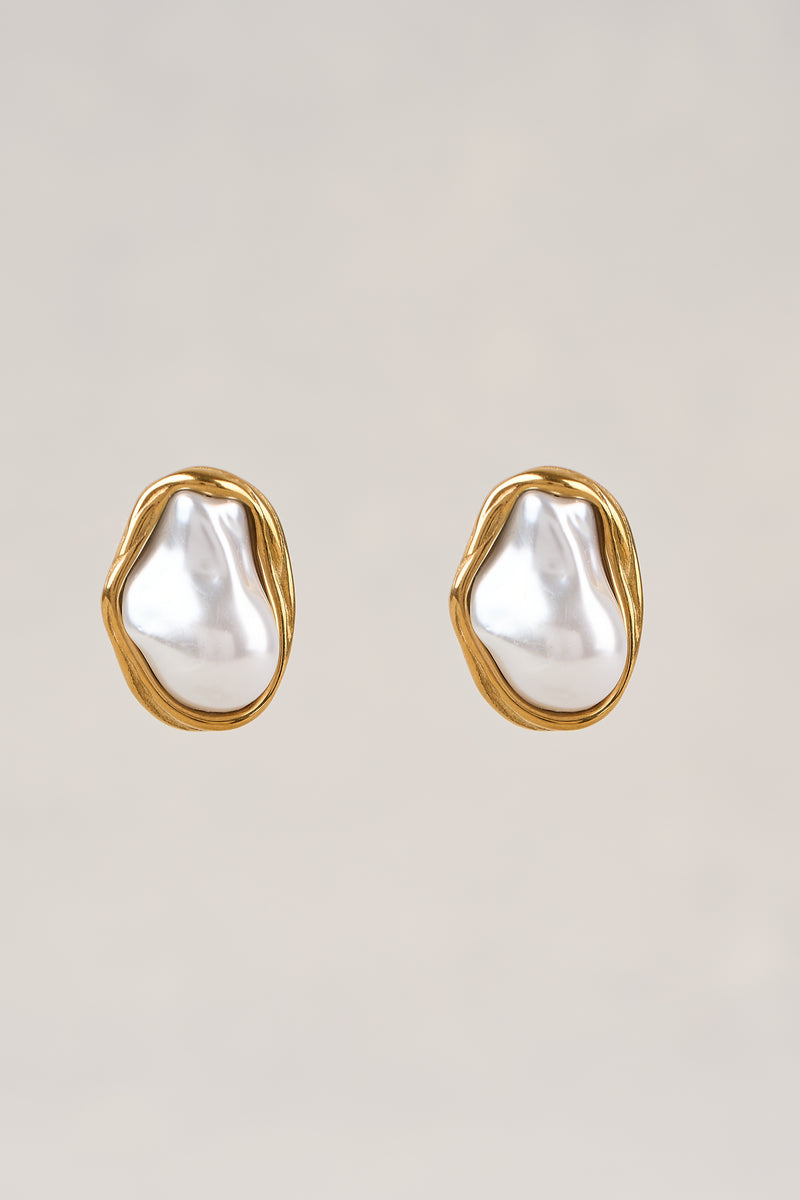 Organic Shaped Earrings - Gold