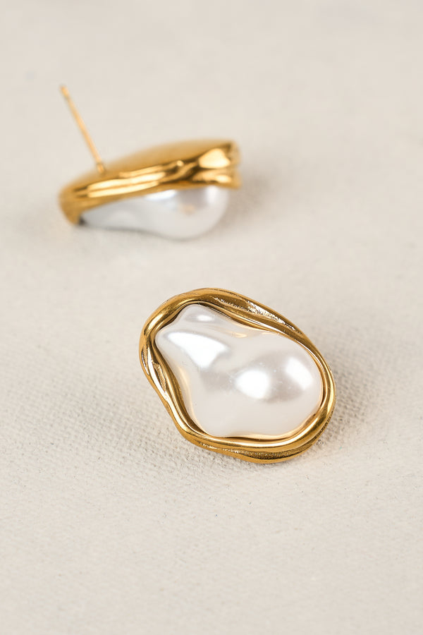Organic Shaped Earrings - Gold