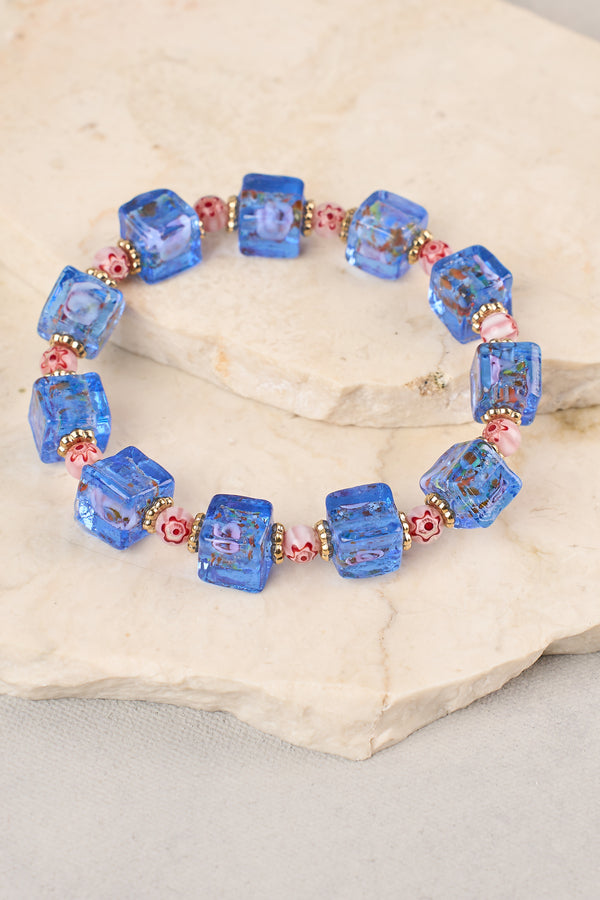 Glass Bead Stretchy - Cobalt