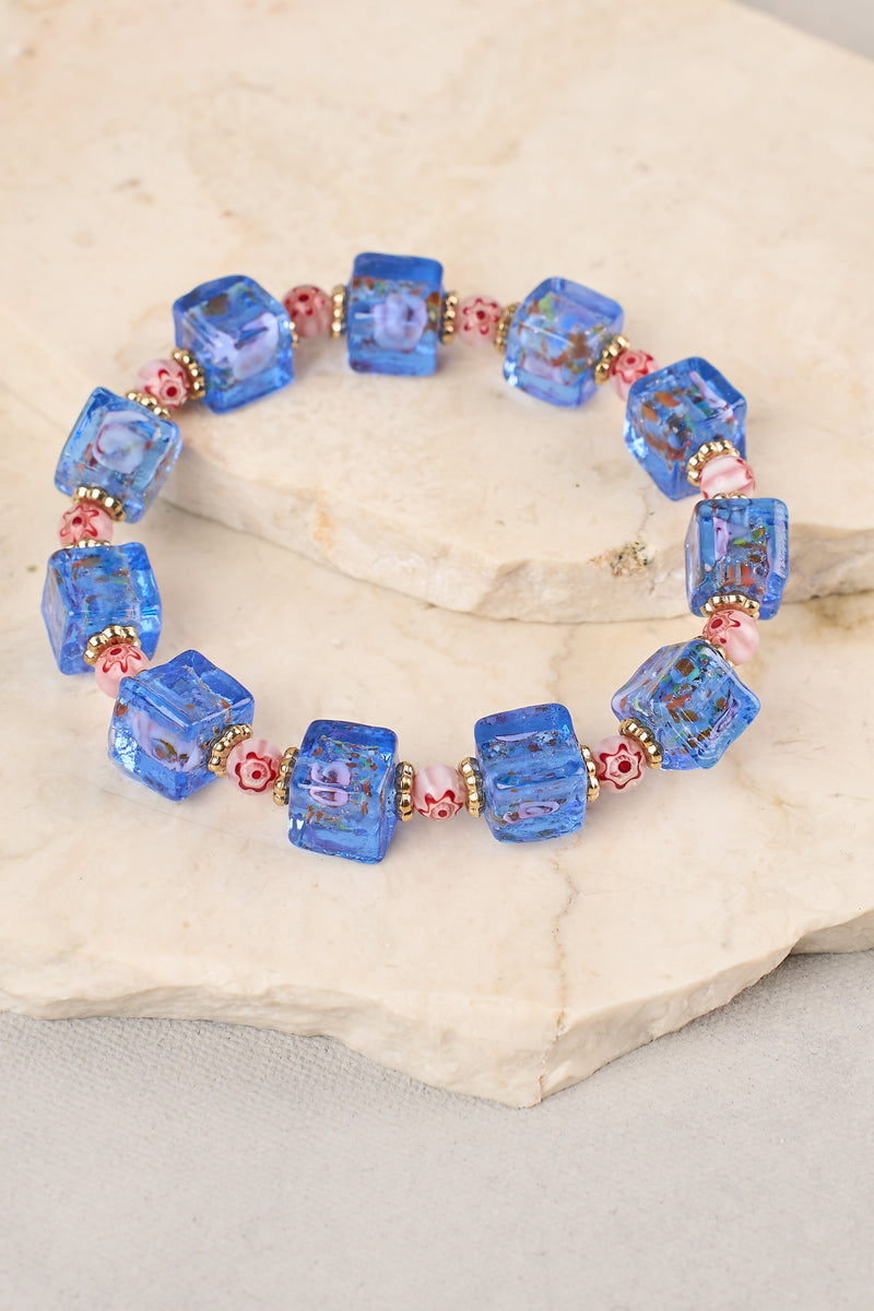Glass Bead Stretchy - Cobalt