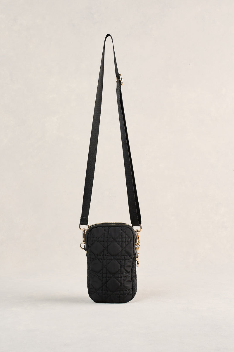 Quilted Phone Bag - Black