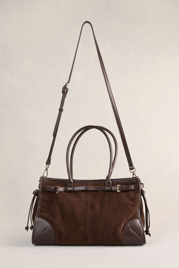 Suede Tote Bag - Chocolate