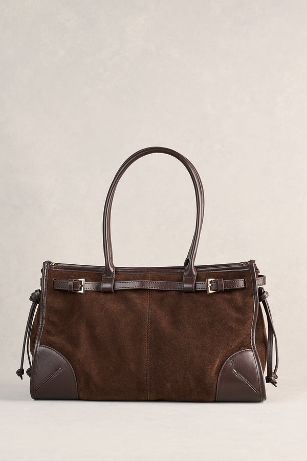 Suede Tote Bag - Chocolate