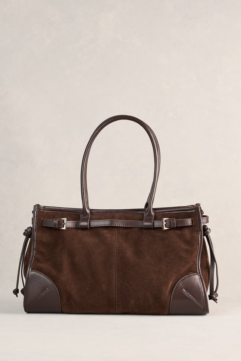 Suede Tote Bag - Chocolate