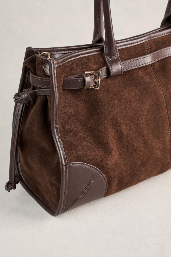 Suede Tote Bag - Chocolate