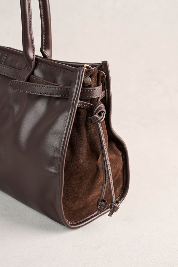 Suede Tote Bag - Chocolate