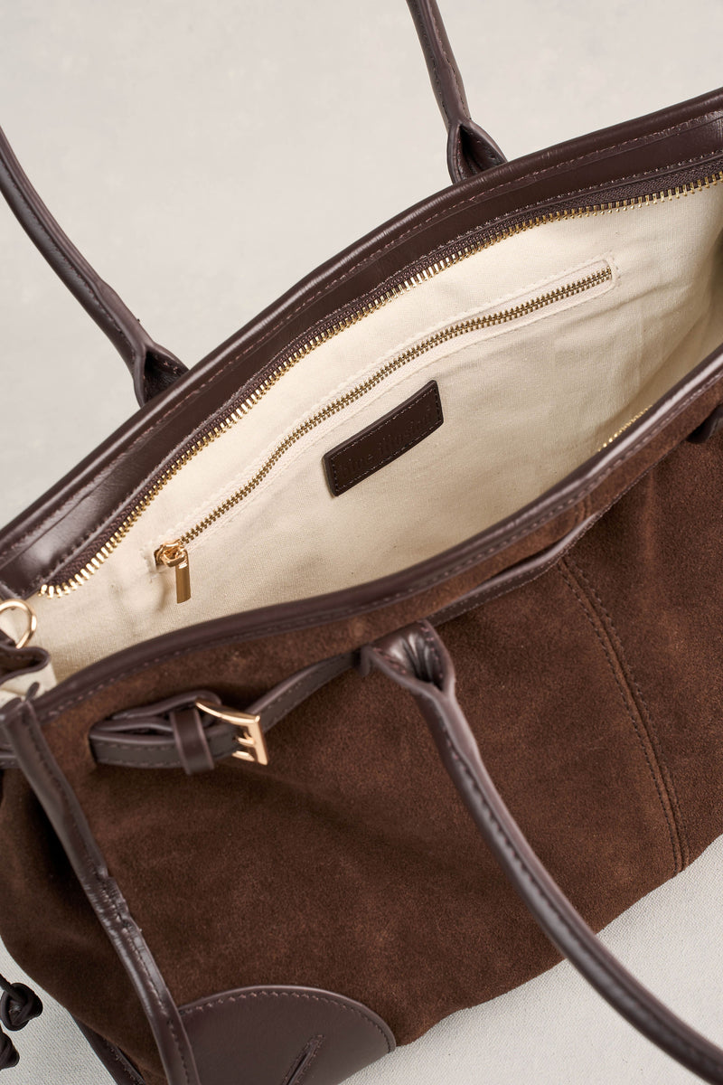 Suede Tote Bag - Chocolate