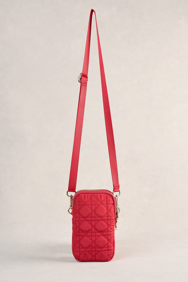 Quilted Phone Bag - Crimson