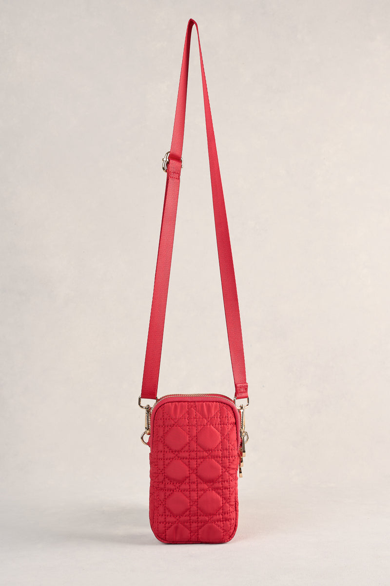 Quilted Phone Bag - Crimson