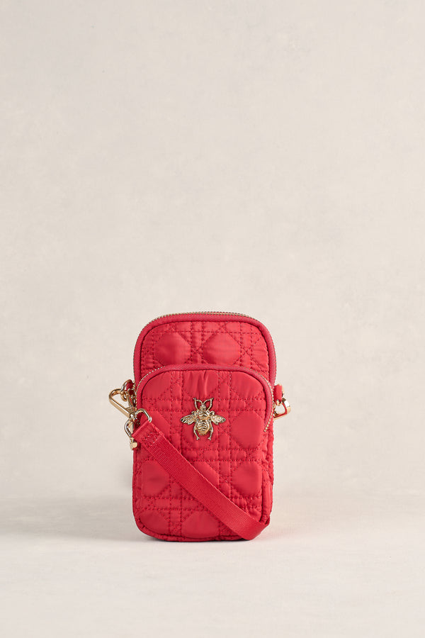Quilted Phone Bag - Crimson