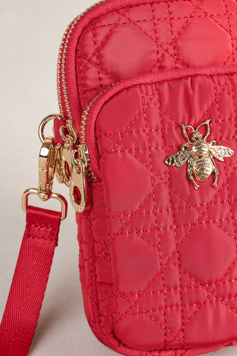 Quilted Phone Bag - Crimson