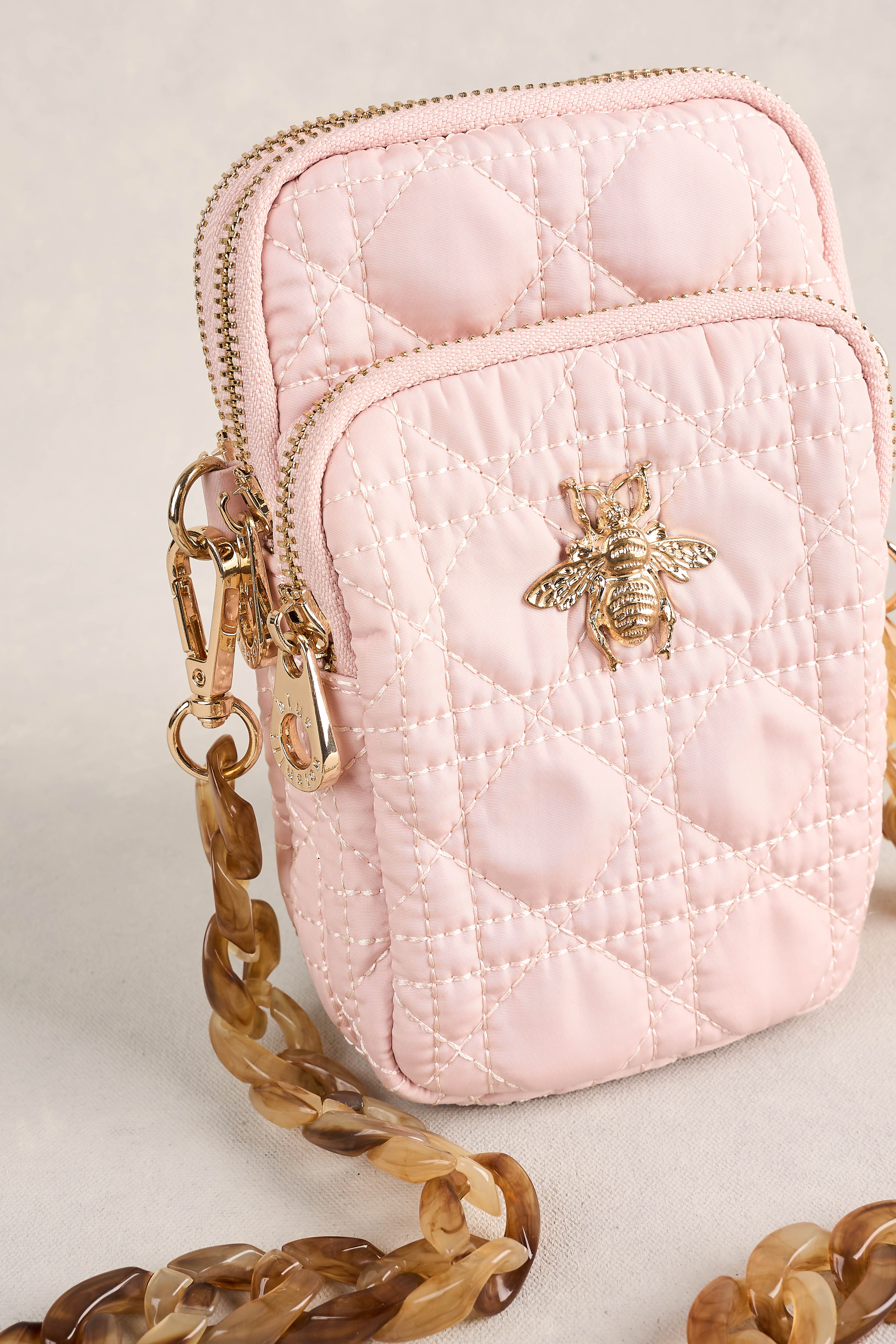 Quilted Phone Bag - Soft Pink – Blue Illusion