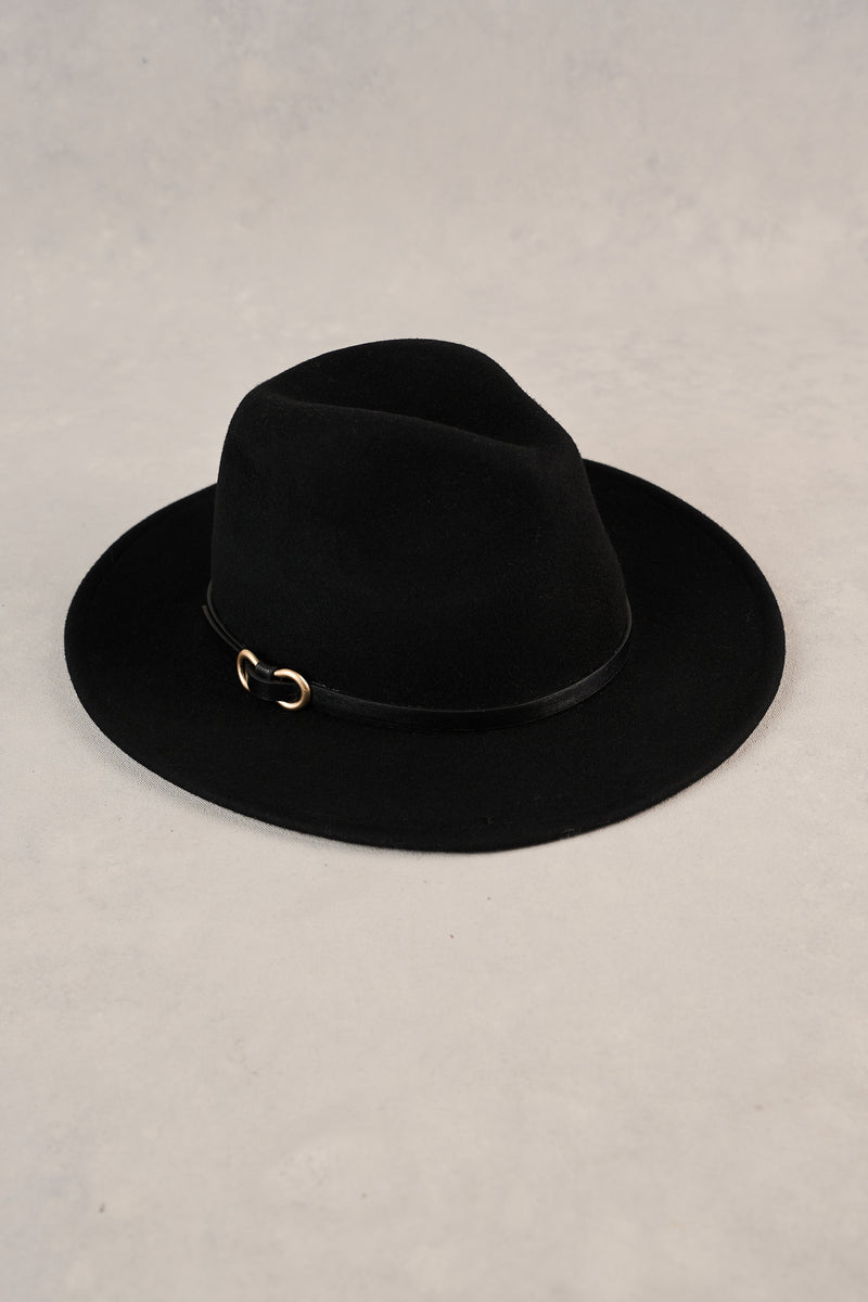 Wool Felt Fedora - Black
